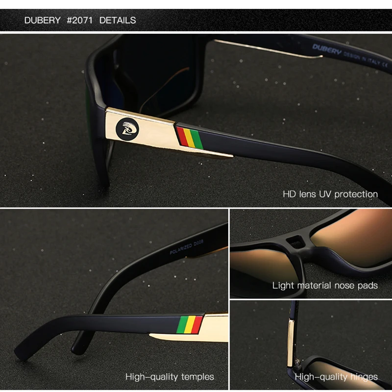 DUBERY, мужские поляризованные солнцезащитные очки с драконом, солнцезащитные очки для вождения, мужские и женские спортивные очки для рыбалки, роскошные брендовые дизайнерские очки