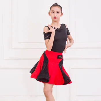 

Fashion Latin Dance Dress For Girl Cha Cha Salsa Tango Samba Practice Perform Dancing Costume Ballroom Rumba Kids Dresses DC2376