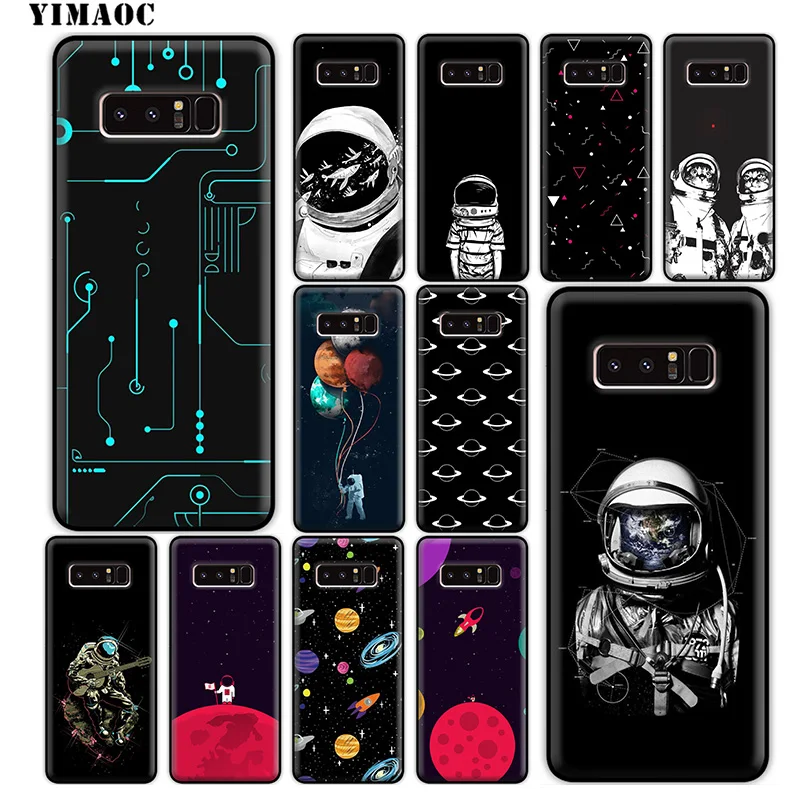 YIMAOC Space Astronaut Moon Soft Silicone Case for Samsung Galaxy Note 10 Plus 9 8 A9 A8 A6 2018 A5 A3 2017 2016 |