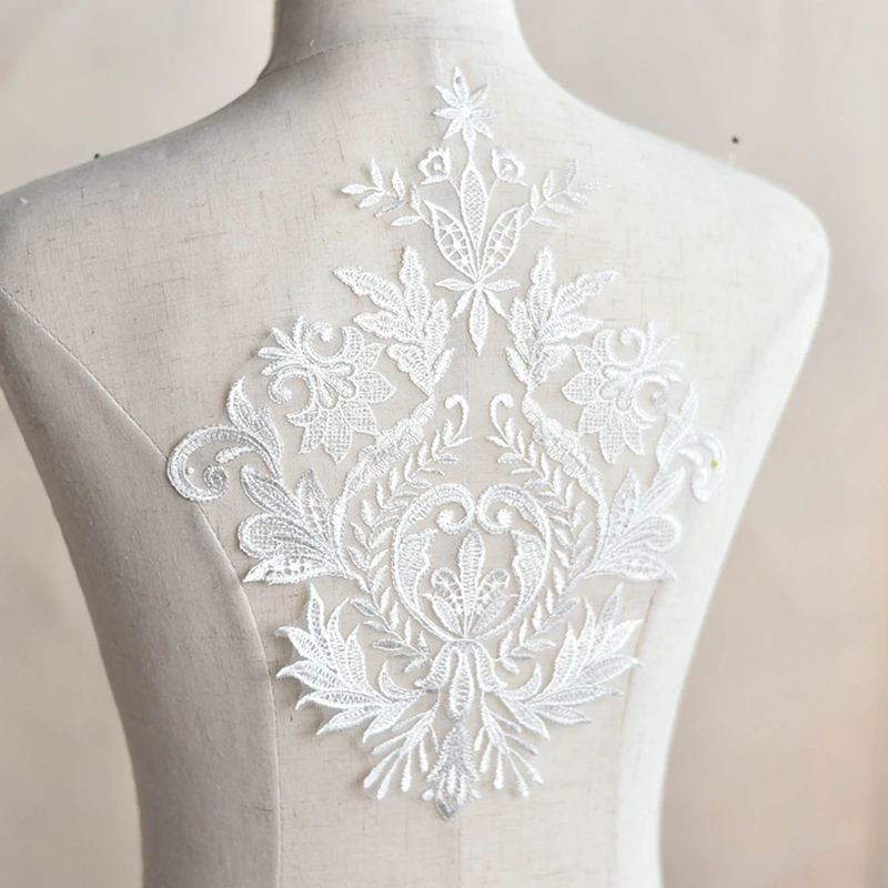

5Pieces Soft Lace Appliques Wedding Lace Patch Embroidered Dress Lace Motifs Venise Lace Fabric Flowers For Wedding Dresses