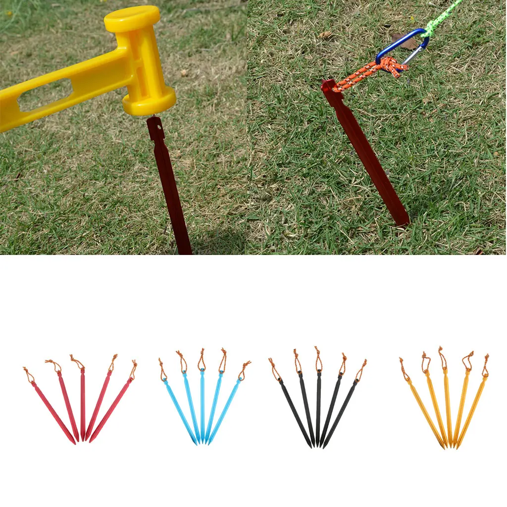 5Pcs Ultralight Triangle Tent Stakes Ground Nails Camping Hiking Tent Pegs
