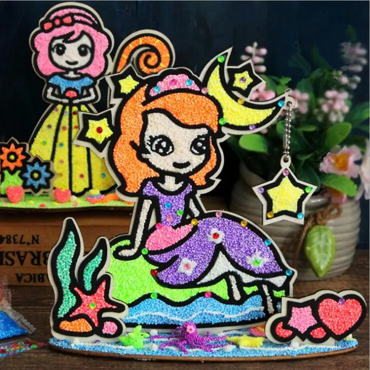 Поделки жемчуг глина живопись цвет снежинки пластелин принцесса детский сад ручной работы искусство ремесла цвет ing игрушка wyq