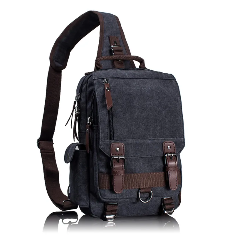 Canvas Crossbody Bags Men Women Retro Leather Military Messenger Chest Bag Shoulder Sling Bag Large Capacity Handbag,light blue,Russian Federation