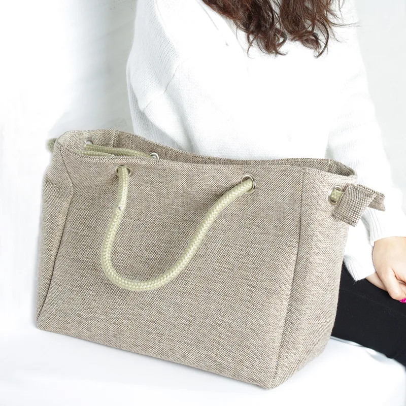 

2017 New Arrival Simple Style Linen Women Bag High Capacity Shoulder Bag Lady Shopping Bag Fashion Lady Fashion Handbag Totes