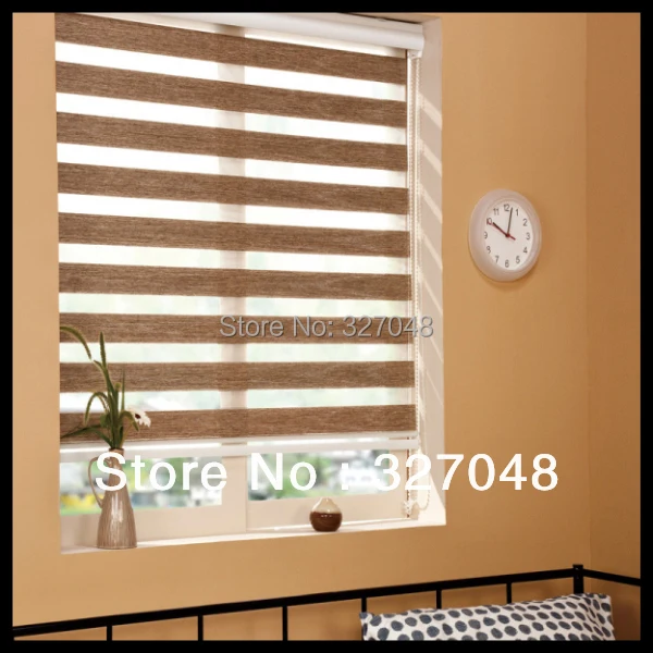 

Free Shipping 100% polyester Window blinds zebra roller blinds shades for living room --- custom made color and size