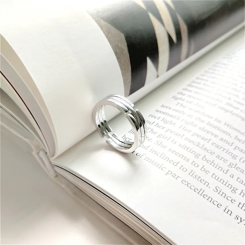 

Flyleaf 100% 925 Sterling Silver Rings For Women Fun Design Personality Couple Ring Femme Fashion Jewelry Ring Men Ins Style
