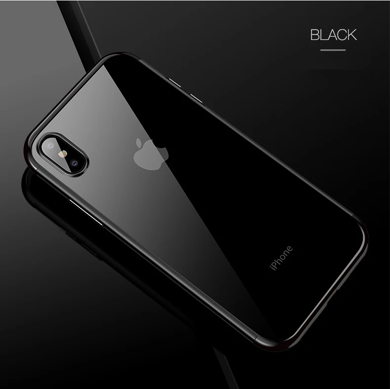 Роскошный прозрачный чехол для iPhone X XS Max XR ультра-тонкий прозрачный Блестящий Мягкий ТПУ чехол для iPhone XS XR задняя крышка