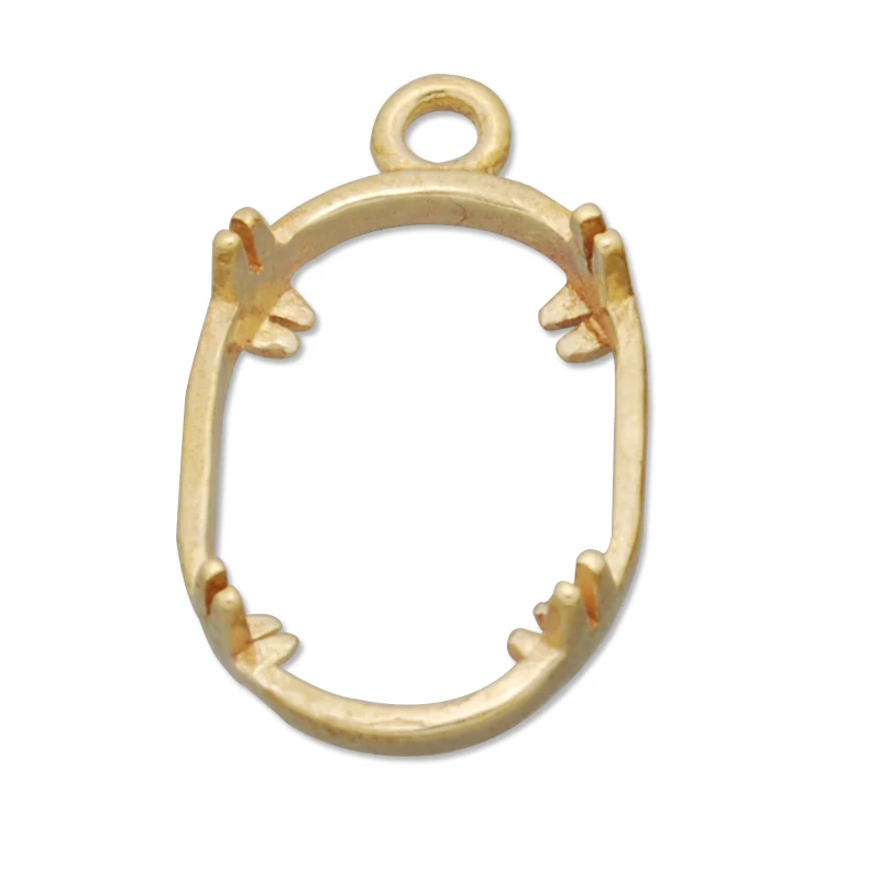 

Wholesale 20 pcs Gold tone Oval Metal Base Frame Blanks Set Cabochon Stone, Raw Brass Pendant Tray 10*13 mm Inner-C2595