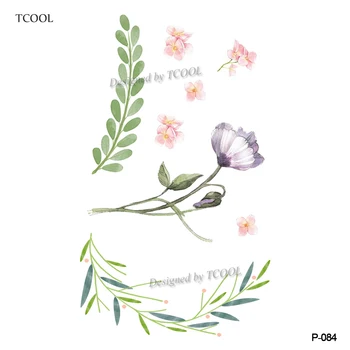 

HXMAN Flower Waterproof Temporary Tattoo Sticker Fashion Women Men Arm Fake Body Art 9.8X6cm Kids Adult Hand Tattoos Paper P-084
