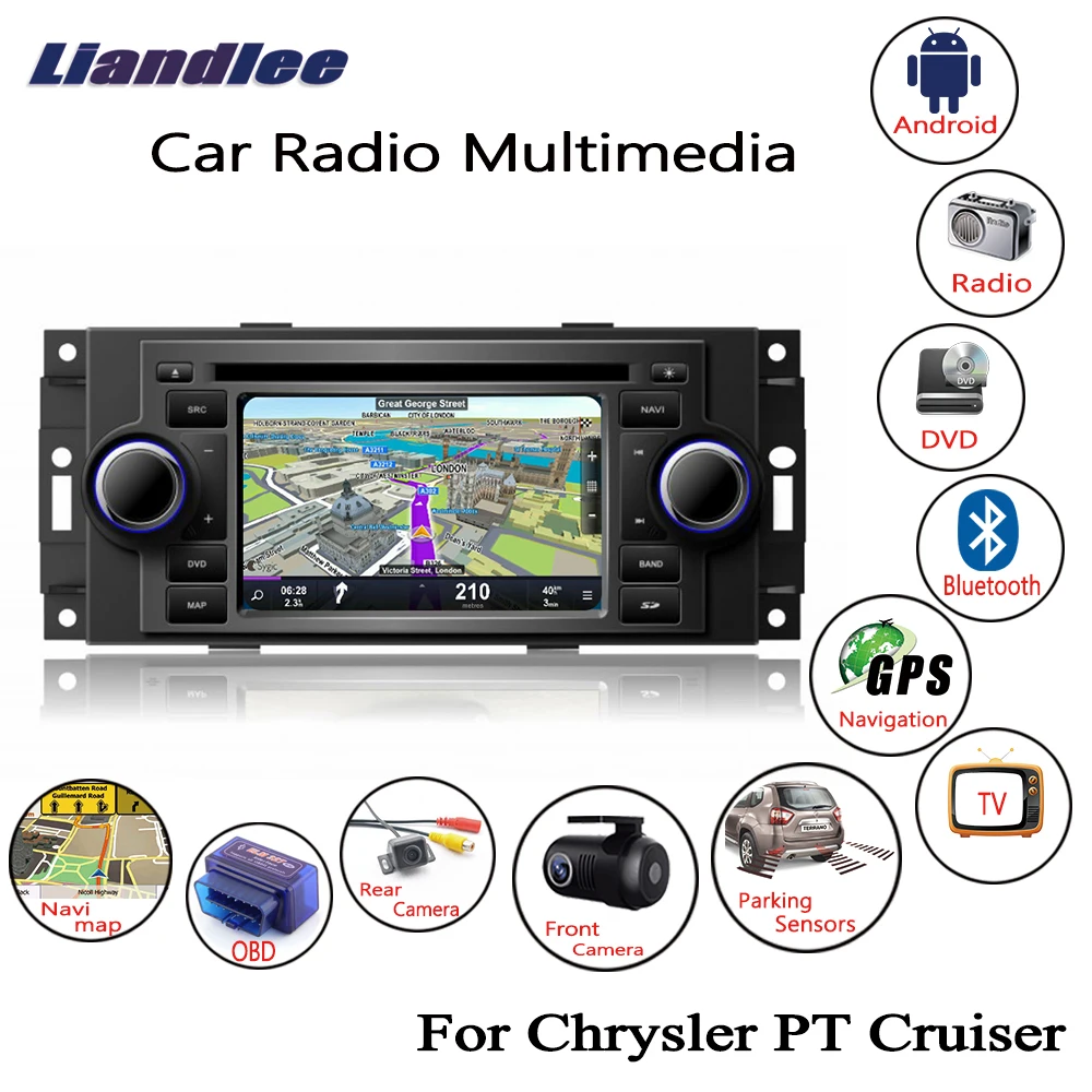 Для Chrysler PT Cruiser 2005~ 2007 2008 2009 2010 Android мультимедийный автомобильный Радио CD DVD плеер gps навигационная система HD экран