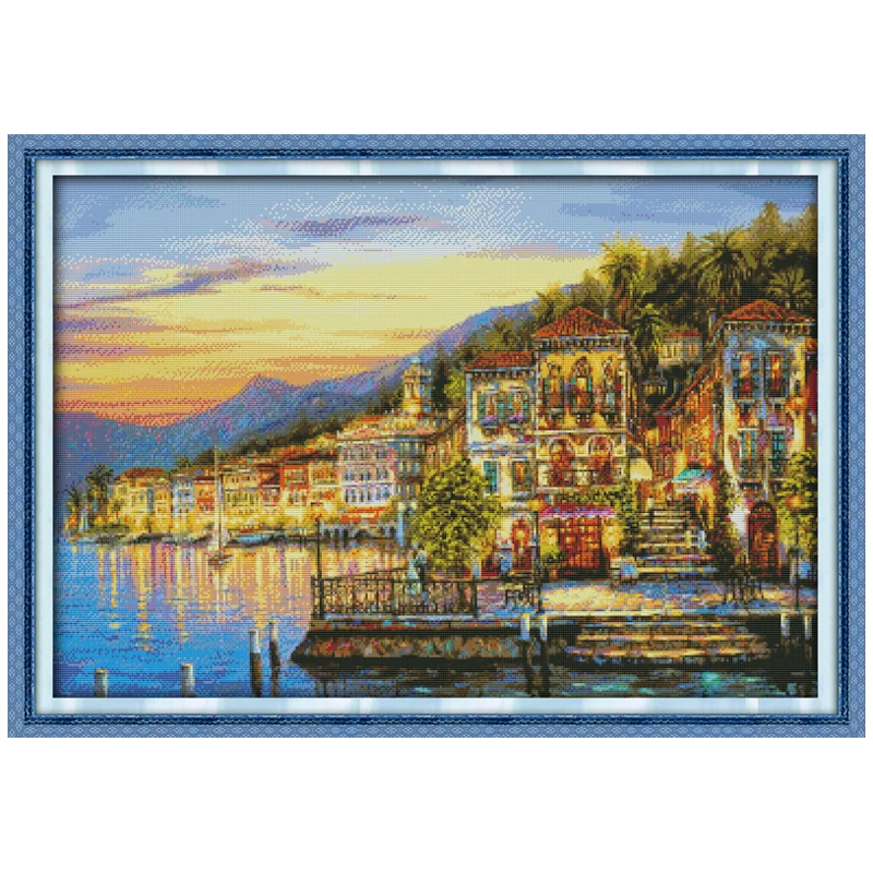 

The Streetlights Came on Every Night Counted Cross Stitch 11CT 14CT Cross Stitch Set Wholesale Cross-stitch Kit Embroidery