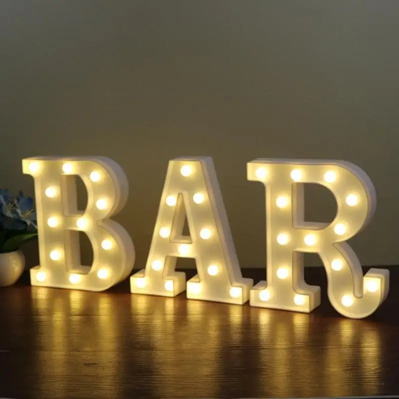 led letter lights marquee decor bar alphabet diy decorative 3d sign decoration number crafts letters creative lamp hanging night birthday