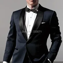 Slim Fit Топ продаж темно-синий с черным шалью воротник жениха смокинги друзей Жениха Лучший мужской костюм Мужская Свадебная куртка+ брюки+ галстук