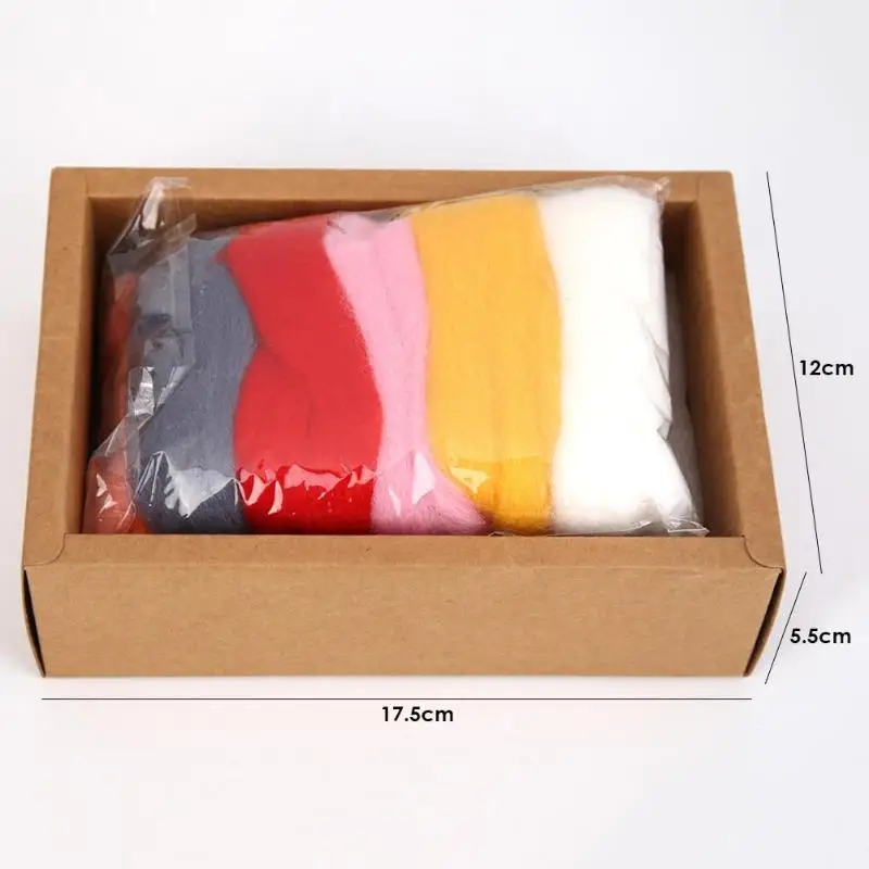 1 Set Non Finished Wool Felt Handmade Poked DIY Animals Needle Material Bag Needlework Home Decor