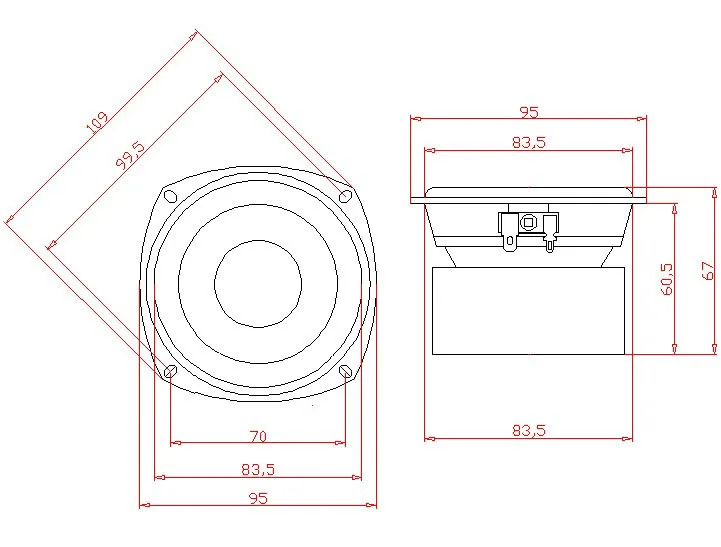 subwoofer baixo chifre alto-falante trompete DSCS-3.5-01B