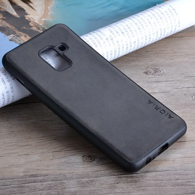 Caso para Samsung Galaxy A8 plus 2018 coque Vintage de lujo de la piel de cuero para Samsung Galaxy A8 Plus 2018 teléfono caso funda
