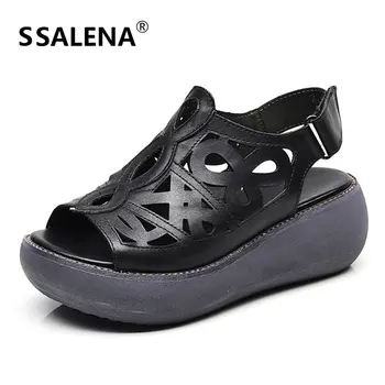 

Women Open Toe Cut-Outs Black Shoes Woman Fashion Sexy Platform High Heel Shoes Ladies Rome Style High Quality Shoes AA51709