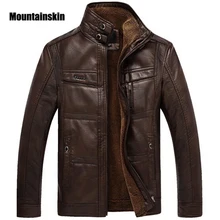 Mountainskin Faux Leather Jacket Men Coats 5XL Brand High Quality PU Outerwear