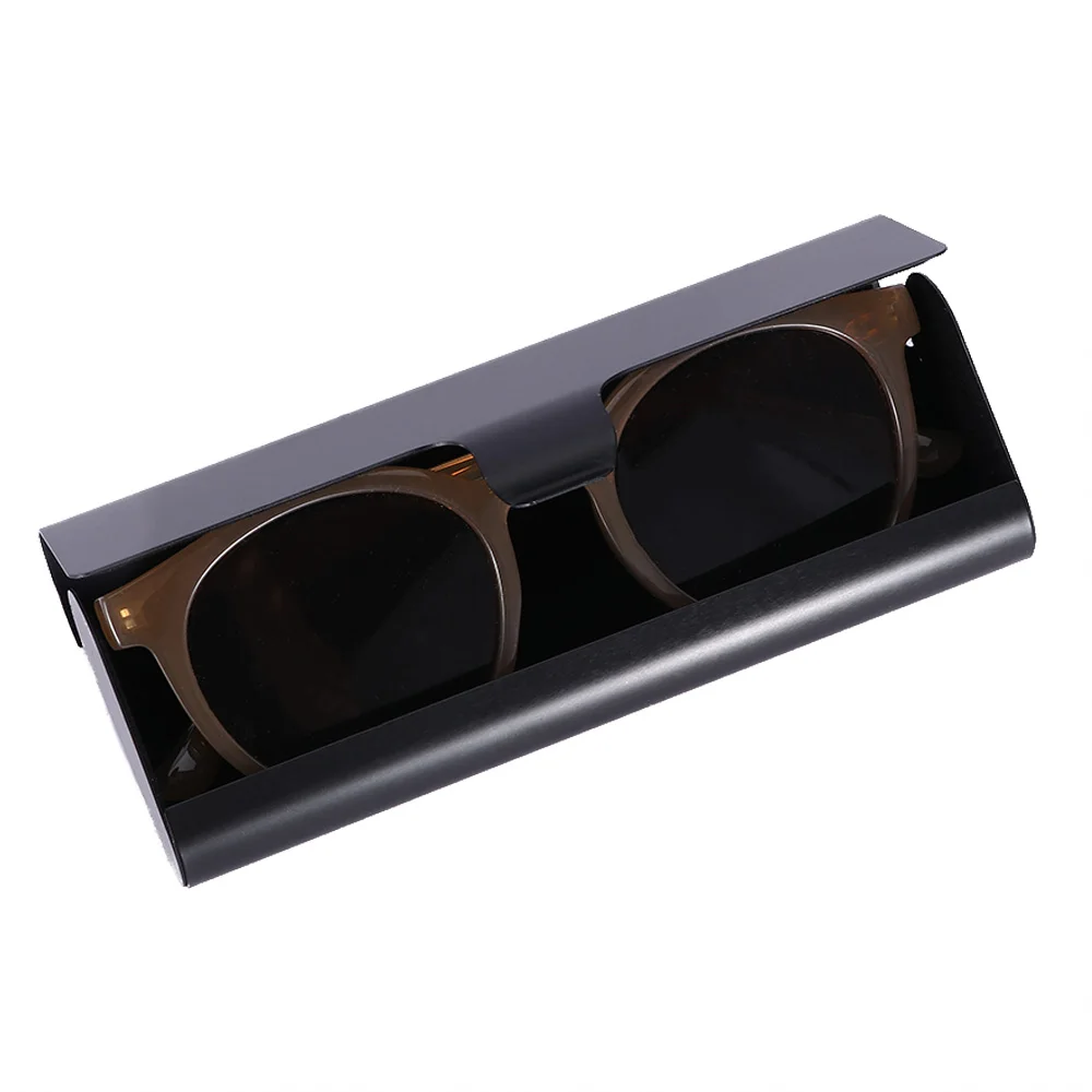 1 шт., тонкие портативные матовые жесткие металлические очки для путешествий, защитные очки, черный, серебряный Чехол для очков, подарочная коробка