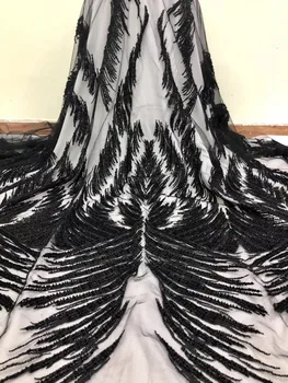 

yaking-92928 fashionable sequins tulle embroidery french net lace fabric for party dress