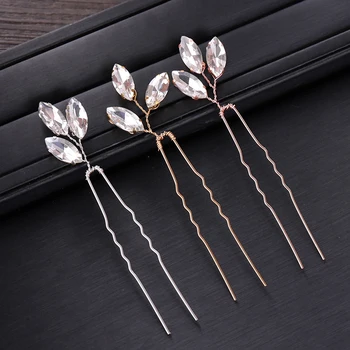 3 pièces argent Rose or femmes ornements de cheveux à la main Simple épingles à cheveux Clips bâtons mariée casque pour accessoires de cheveux de mariage