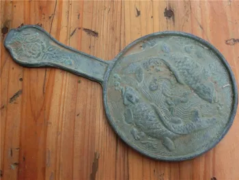 

Free shipping Antique bronze mirror Pisces Appreciation Collection