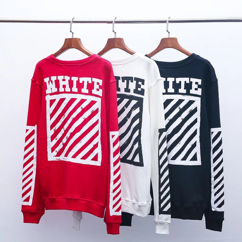 

OFF-WHITE Street Hip Hop Couples Tide brand speed belt printed pullover Sweatshirt