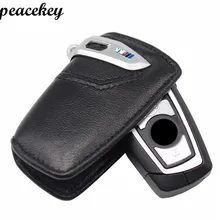 Peacekey Couro Caso Chave Do Carro Keychain Para BMW F20 F30 F10 Para Bmw F30 X3 X4 Série 3 5 4 7 Tampa Da Chave Do Carro Carteira Chave de Couro Carro
