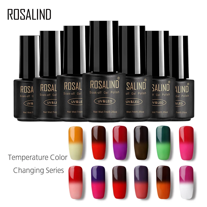  Rosalind Gel 1S 7ML Temperature Changing Nail Polish Can Be Soak off Nail Gel Polish Semi Permanent