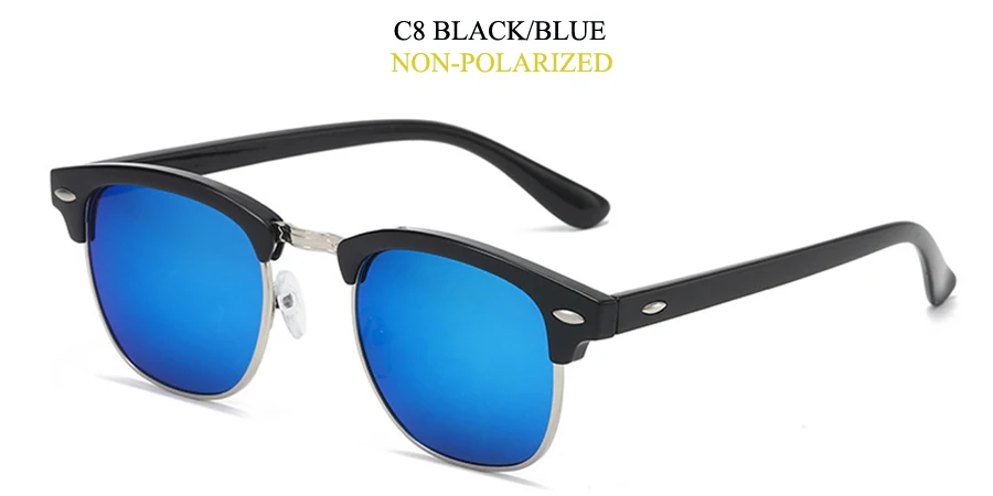 Поляризационные мужские солнцезащитные очки Роскошные брендовые дизайнерские CIZONE полуоправы UV400 классические солнцезащитные очки поляризационные солнцезащитные очки для мужчин и женщин - Цвет линз: Black Silver Blue