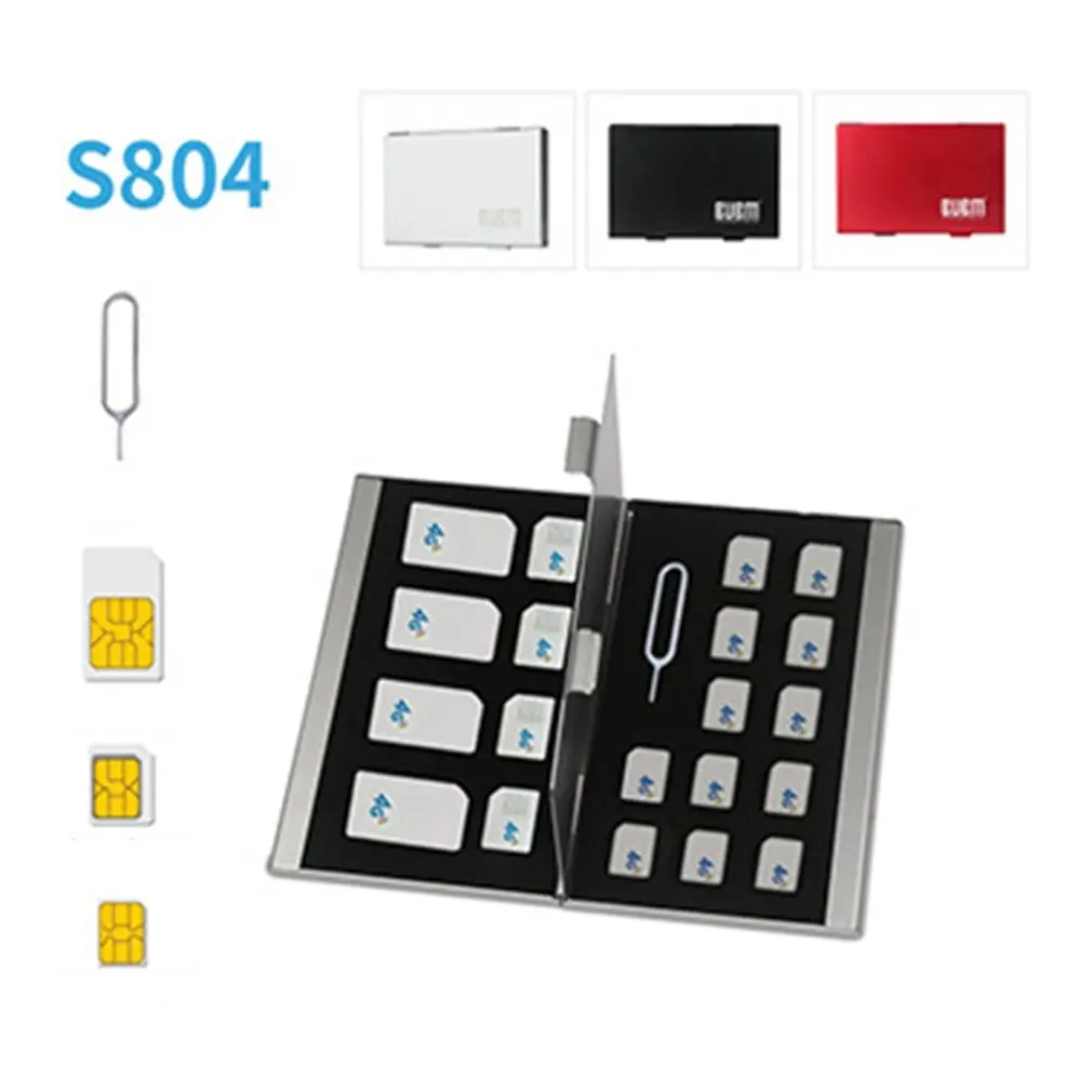 

S804 Memory Card Storage Box Stainless Steel Double Layer SD TF CF SIM NANO Card Combination Storage Box Aluminum Alloy Card Box