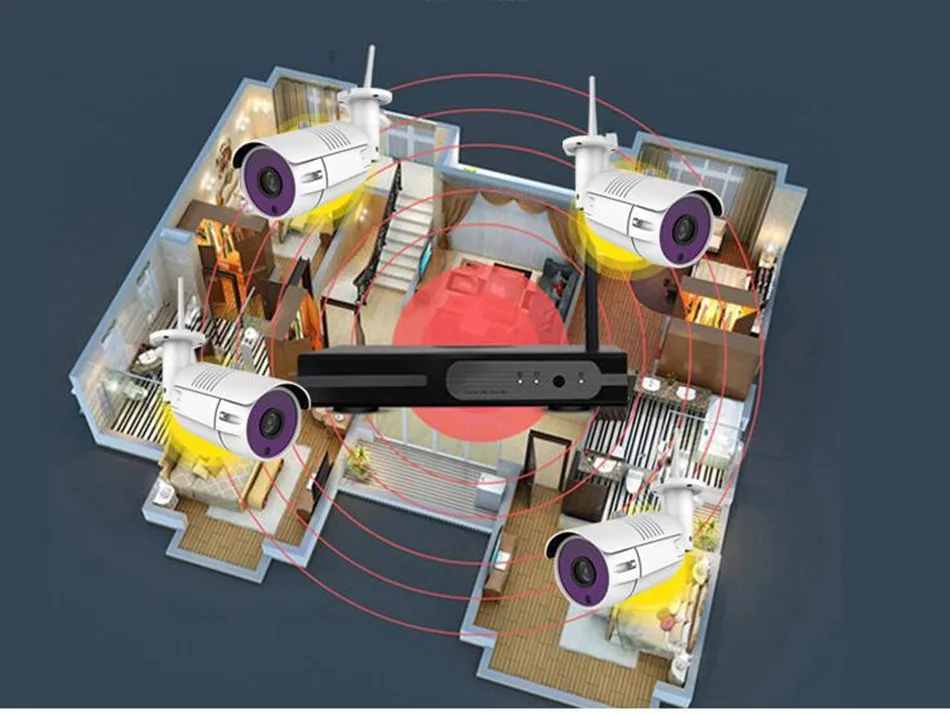 4CH CCTV система 960P NVR 4 шт 1,3 Мп ИК Открытый P2P Беспроводной Wifi IP CCTV камера система безопасности комплект видеонаблюдения