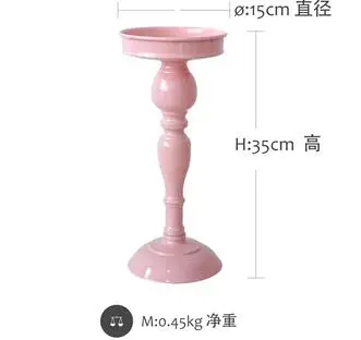 Европейские розовые подсвечники свадебные украшения Подсвечники железная подставка для тортов десертов домашний стол ваза для хранения ZT147B - Цвет: pink middle size