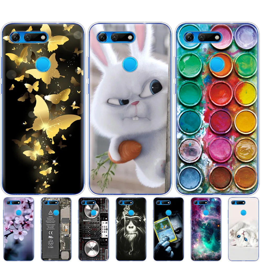 

case for Huawei Honor View 20 V20 Case TPU Funda Soft Silicone Cover For Honor V20 Capa Cute Animal pattern Silicone Phone