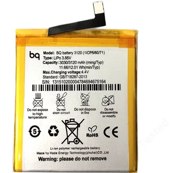 

For BQ Aquaris M5 Battery 3120(1ICP5/60/71) 3120mAh Batterie Bateria