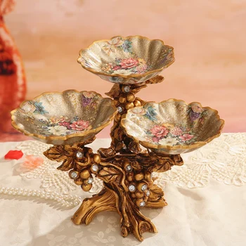 

Vintage decorative European fruit plate Creative home jewelry decoration grid tray coffee table dried fruit plate lo93230