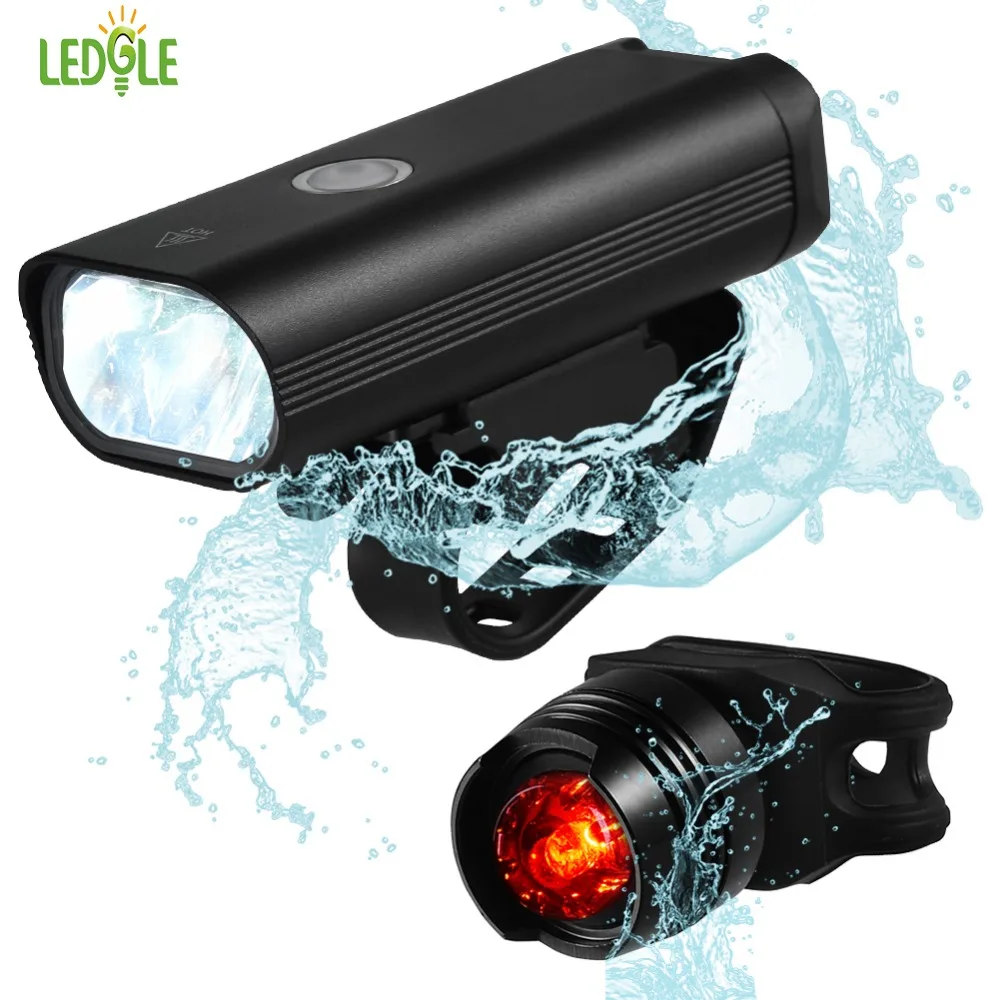 Lumières pour vélos à clipser: Un moyen pratique et sûr d'éclairer vos trajets nocturnes - LEDGLE Rechargeable Bike Light Set Waterproof Bicycle HeaDlight AnD Tail Light LED Bicycle Front AnD Back