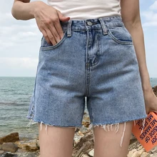 Летние женские прямые джинсовые юбки с разрезом сбоку модные прямые хлопковые шорты для молодых девушек визуальное уменьшение бедер женские брюки