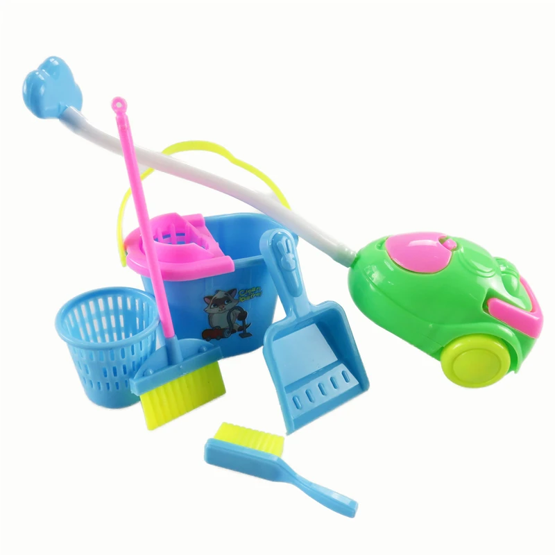6 Items/Set Dolls Cleaning Kit Doll Accessories For Barbie Doll Household Cleaning Tools Play