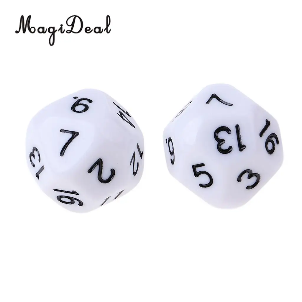 20pcs 16 Sided D16 14mm Acrylic Opaque Dices for Role Playing Game RPG Dice