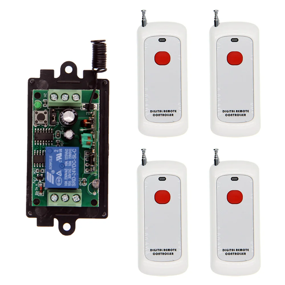 

500m Long DC 9V 12V 24V 10A 1CH 1 CH Wireless Remote Control Switch Relay Output Radio RF Transmitter + 315/433 Receiver