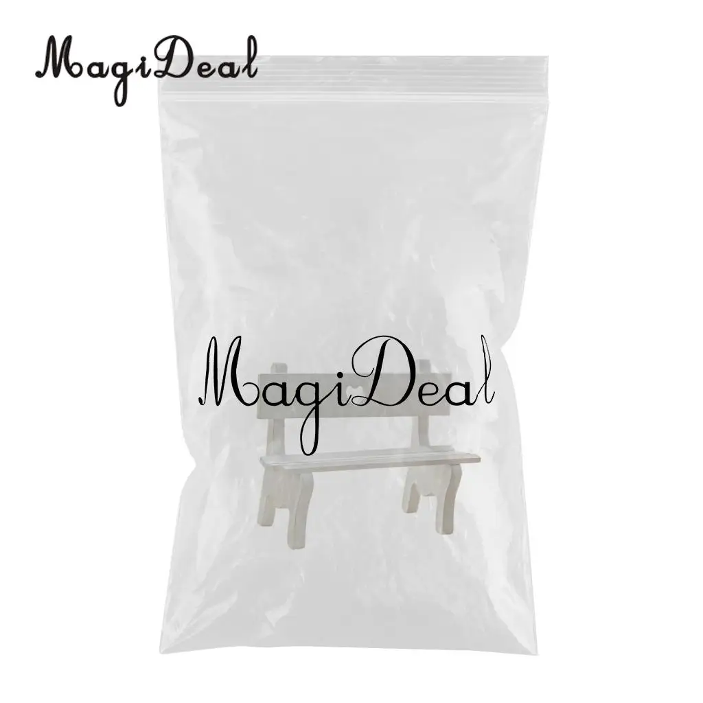 MagiDeal Garden Decor Miniature Dollhouse Tools Wooden Mini Bench Dollhouse Garden DIY Decor 3 Colors PICK