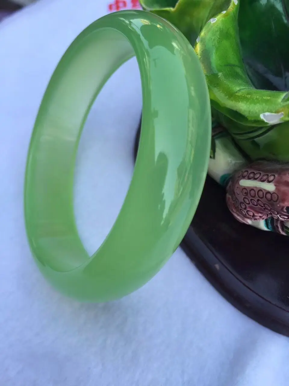 

Chinese Natural Beautiful Green stone Bangle Bracelet Handmade 56mm-62mm
