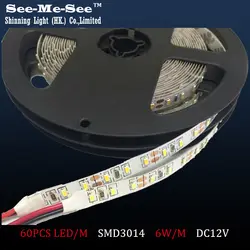 50 м/лот SMD 3014 Светодиодные ленты DC12V IP65 Водонепроницаемый 60LED/m светодиодный гибкий свет ленты Рождество украшения, всего 50 м, smdt-30-60