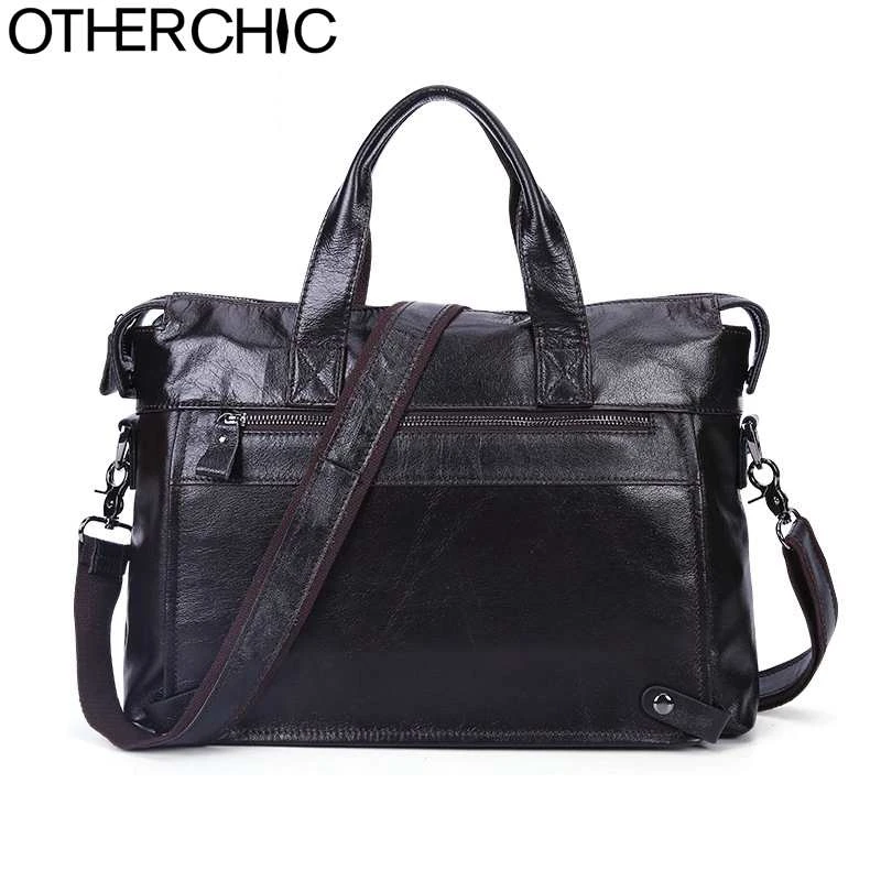 

OTHERCHIC 2017 Genuine Leather Men Brand Briefcase 14" Laptop Business Messenger Bag Crossbody Men Lawyer Handbags 17Y06-16