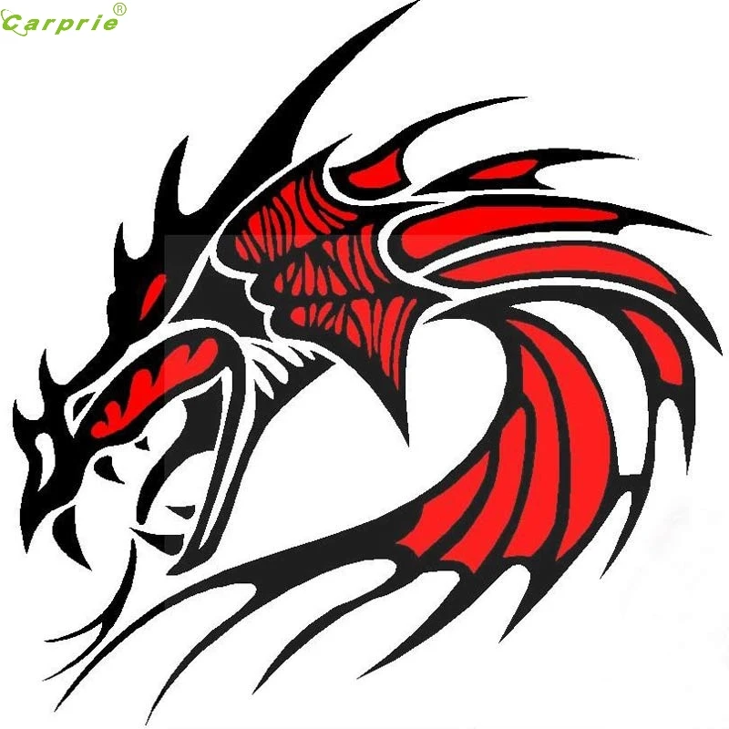 Cls Super Cool Stereoscopic Red Fire Dragon Simulated Car Sticker Car