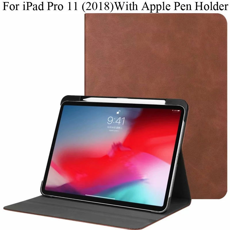 

For Apple iPad Pro 11 inch 2018 Smart Cover Skin Kick Stand Case Protector with Pencil Slot iPadPro 11" Casing Holder Fundas Bag