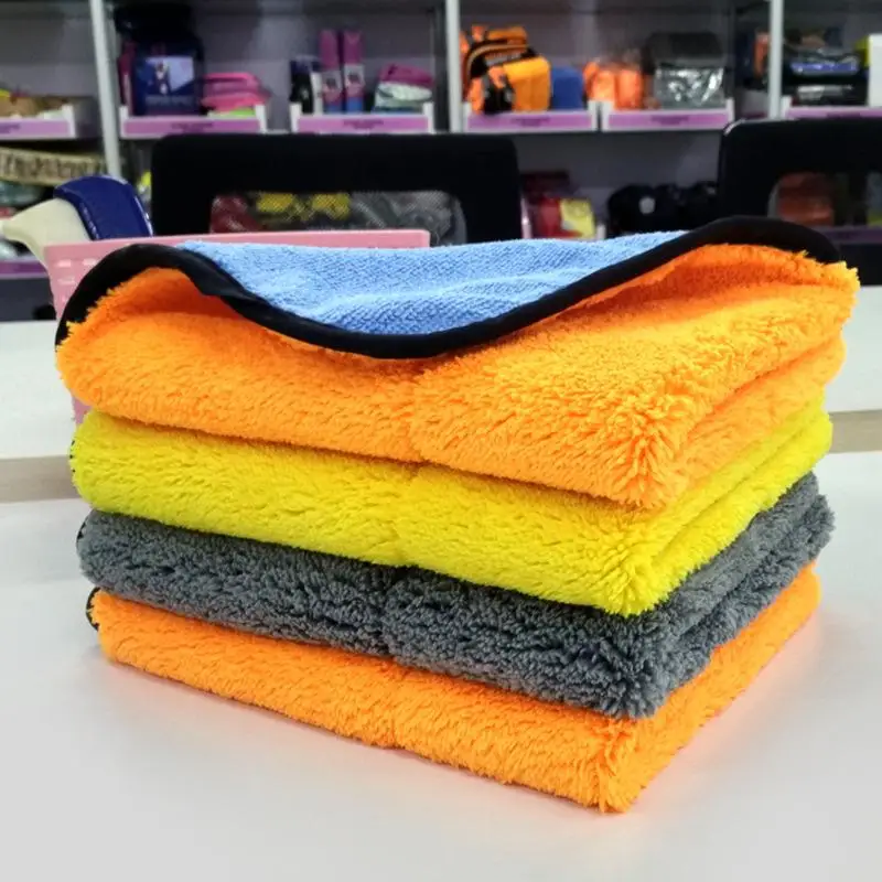 LumiParty 45*38 Soft Coral Fleece Fiber Car Wash Towel Double side Absorbent Dry Cleaning Kit