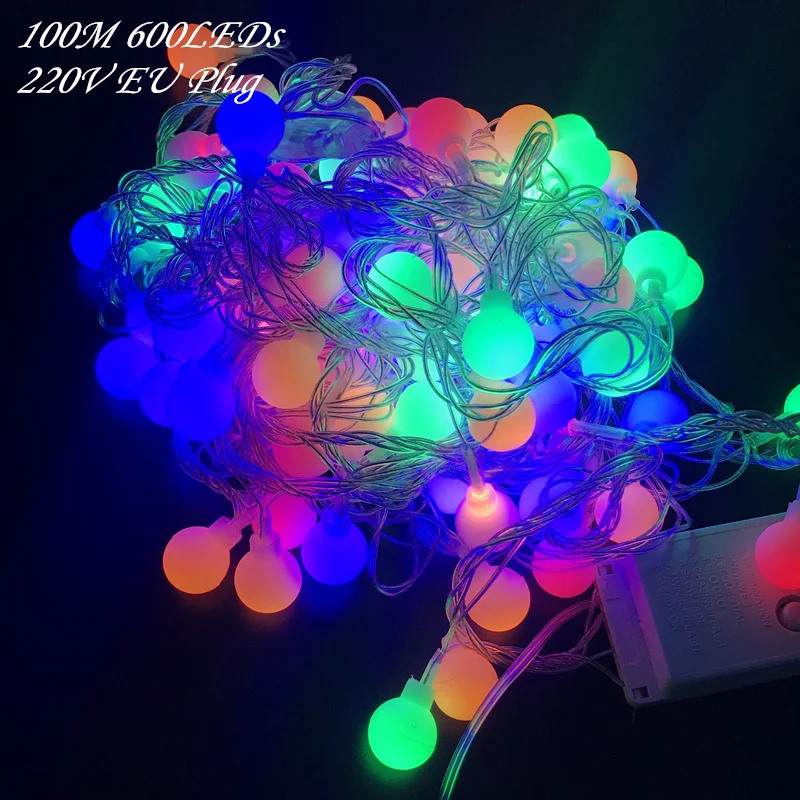 DHL 100 M 600 LEDs 220 V IP44 al aire libre multicolor Tiras de luces de LED luces Navidad Holiday boda decoración del partido luces LED DHL 100 M 600 LEDs 220 V IP44 al aire libre multicolor Tiras de luces de LED luces Navidad Holiday boda decoración del partido luces LED