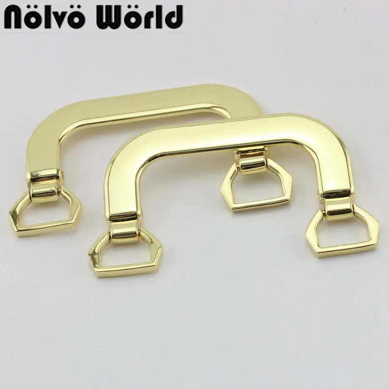 1 5 pairs 10cm light gold leather working women bags female handbag